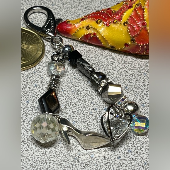 Cinderella stiletto heel charm purse bling or keychain -stunner - Picture 11 of 12